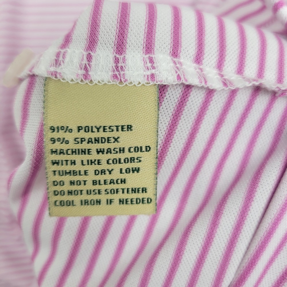 Donald Ross Golf Polo Purple White Striped Performance Men's Large Logo (NWT) - Picture 5 of 8